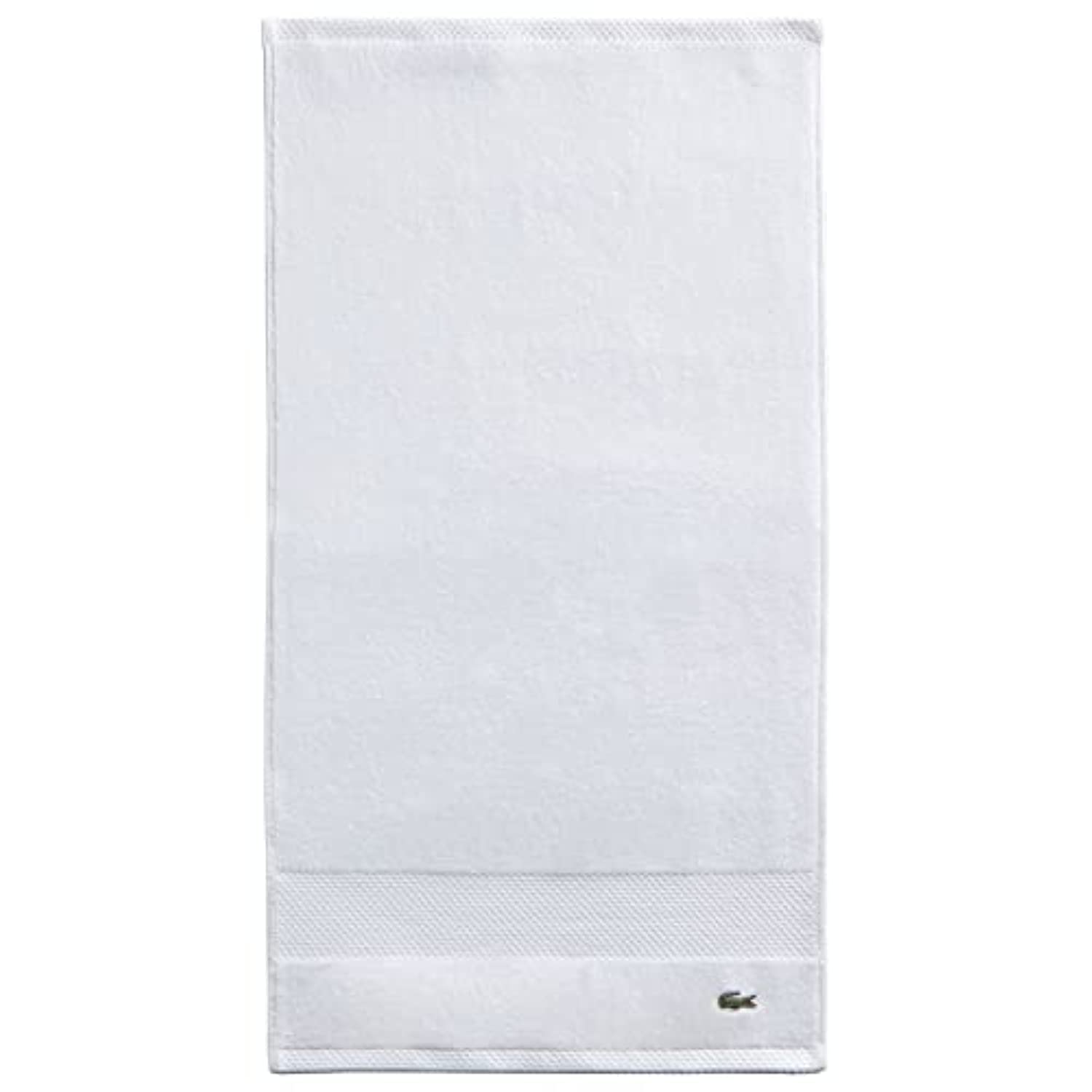 Lacoste Heritage Supima Cotton Hand Towel, White, 16'' X 30''