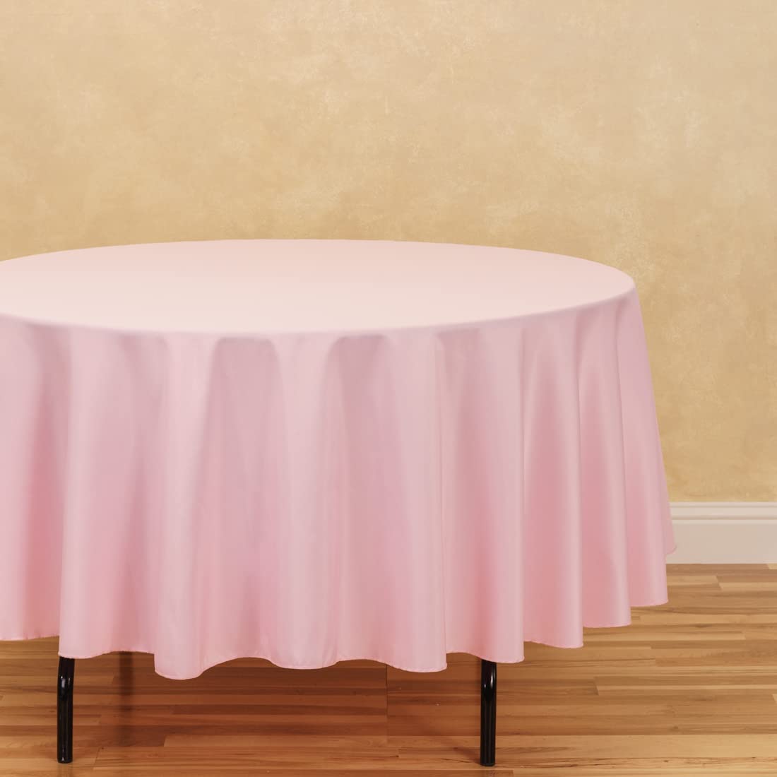 Ltc Linens Pink Tablecloth 90 Inch Round - Stain And Wrinkle Resistant Table Cover For Round Table -Washable Polyester Cloth For
