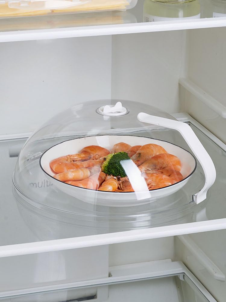 RUNZI Microwave Splatter Cover - Clear Plastic Splash Guard, BPA-Free, Red, Model 01