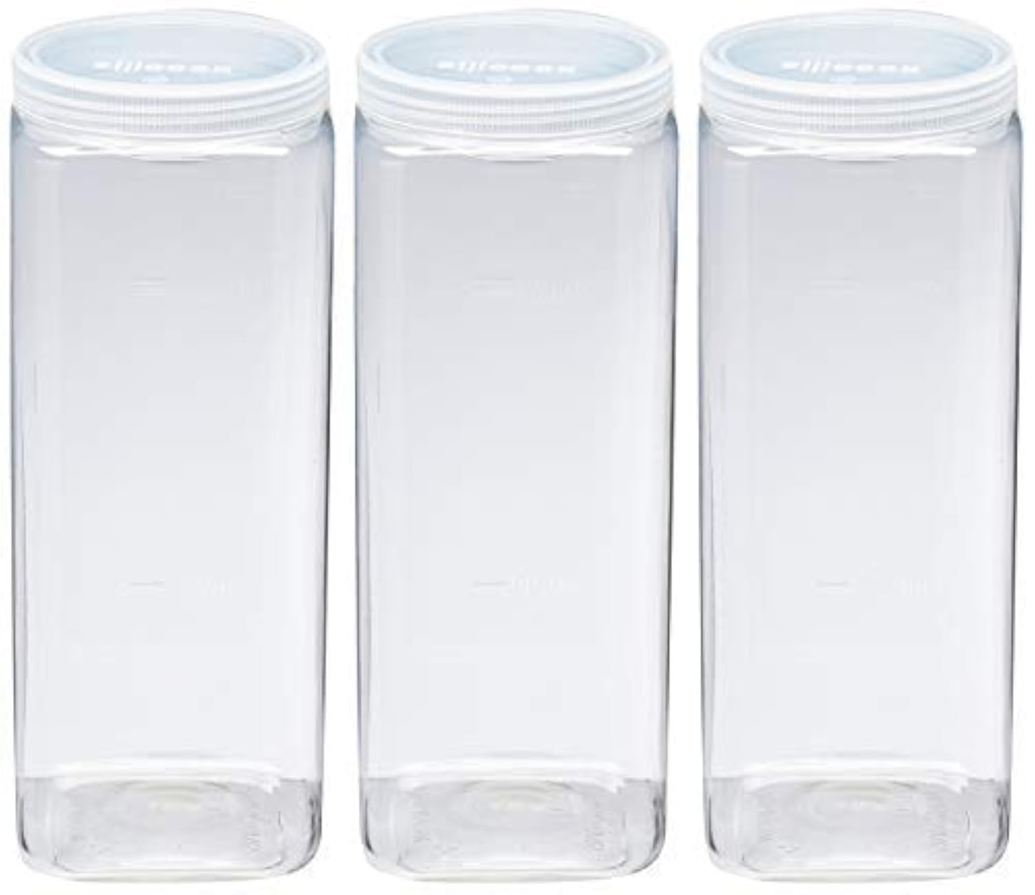 Silicook Clear Plastic Jar, Set of 340oz, Square Shaped, Transparent, Food Storage Container, Kitchen & Household Organization 
