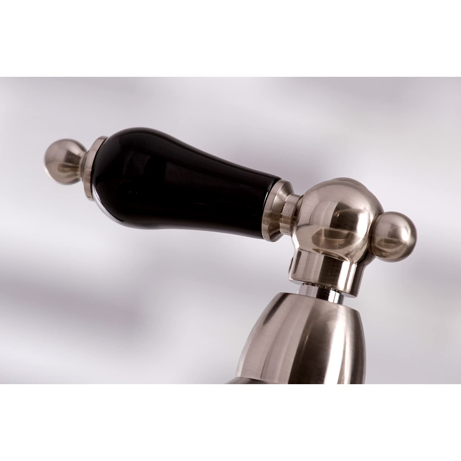 Kingston Brass KS3278PKLBS Duchess Bridge Kitchen Faucet with Brass Sprayer  Brushed Nickel
