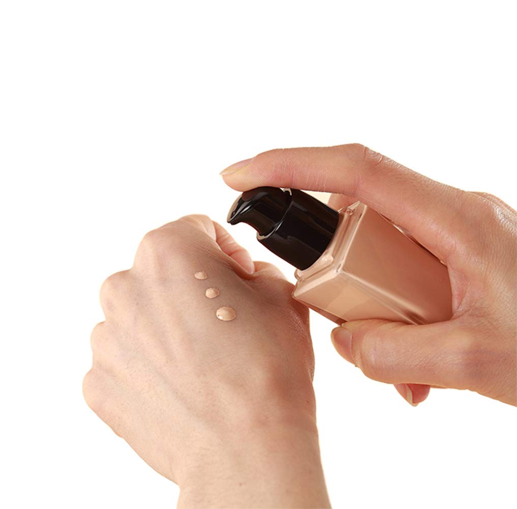 Usrommaner 4 Pack,1 Oz/30Ml Matte Glass Essence Lotion Pump Bottle,Empty Square Cosmetic Container Travel Liquid Foundation Base