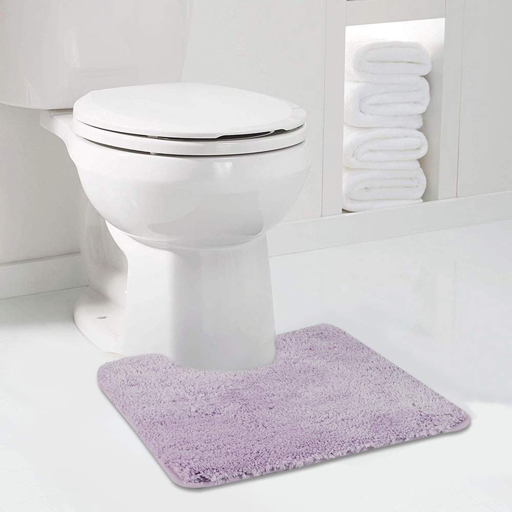 Walensee Bathroom Contour Rug (20X24, Lavender) Non Slip Bath Mat For Bathroom Water Absorbent Soft Microfiber Shaggy Bathroom M