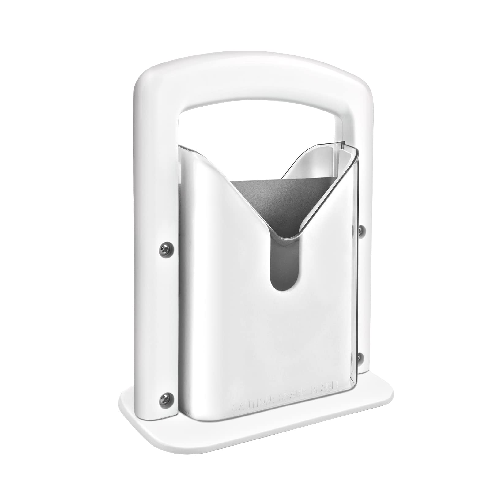 Bagel Slicer,Perfect For Bagels, Safe Grip, Guillotine Cutter, Safety Shield, Stainless Steel (White)