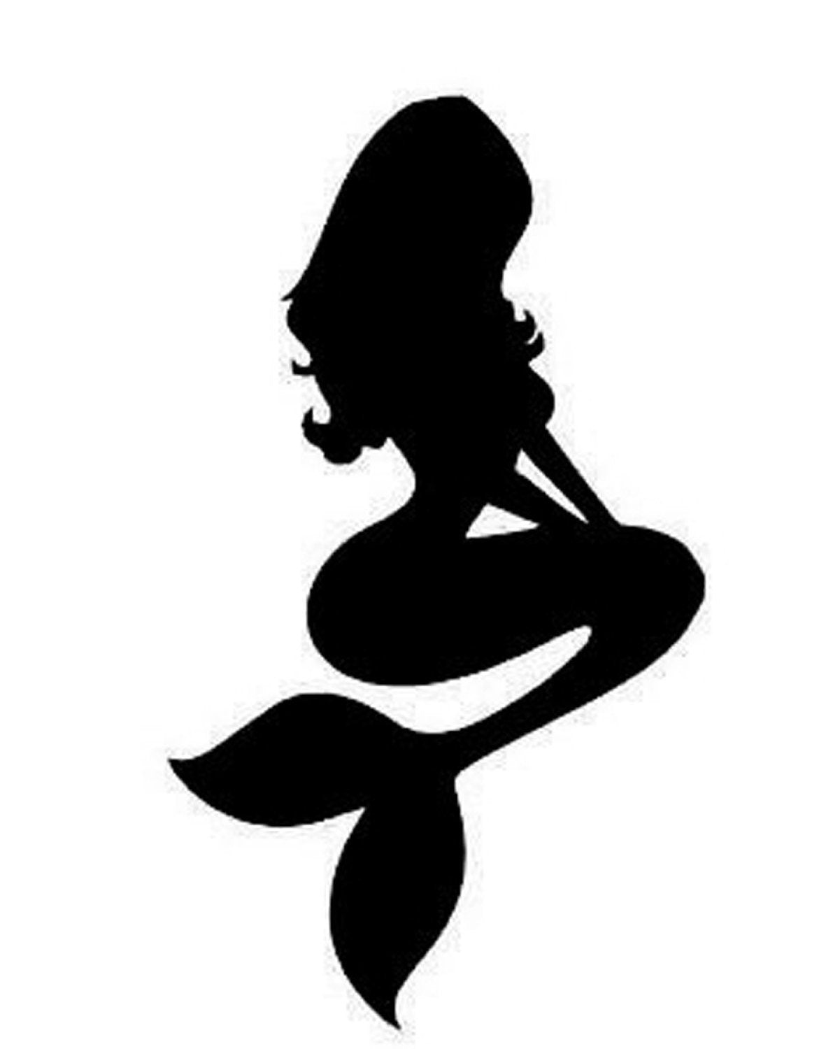 Boodecal Girl Mermaid Silhouette Fairy Tale Princess Characters Removable Waterproof Vinyl Wall Window Decals For Bathroom Bedro