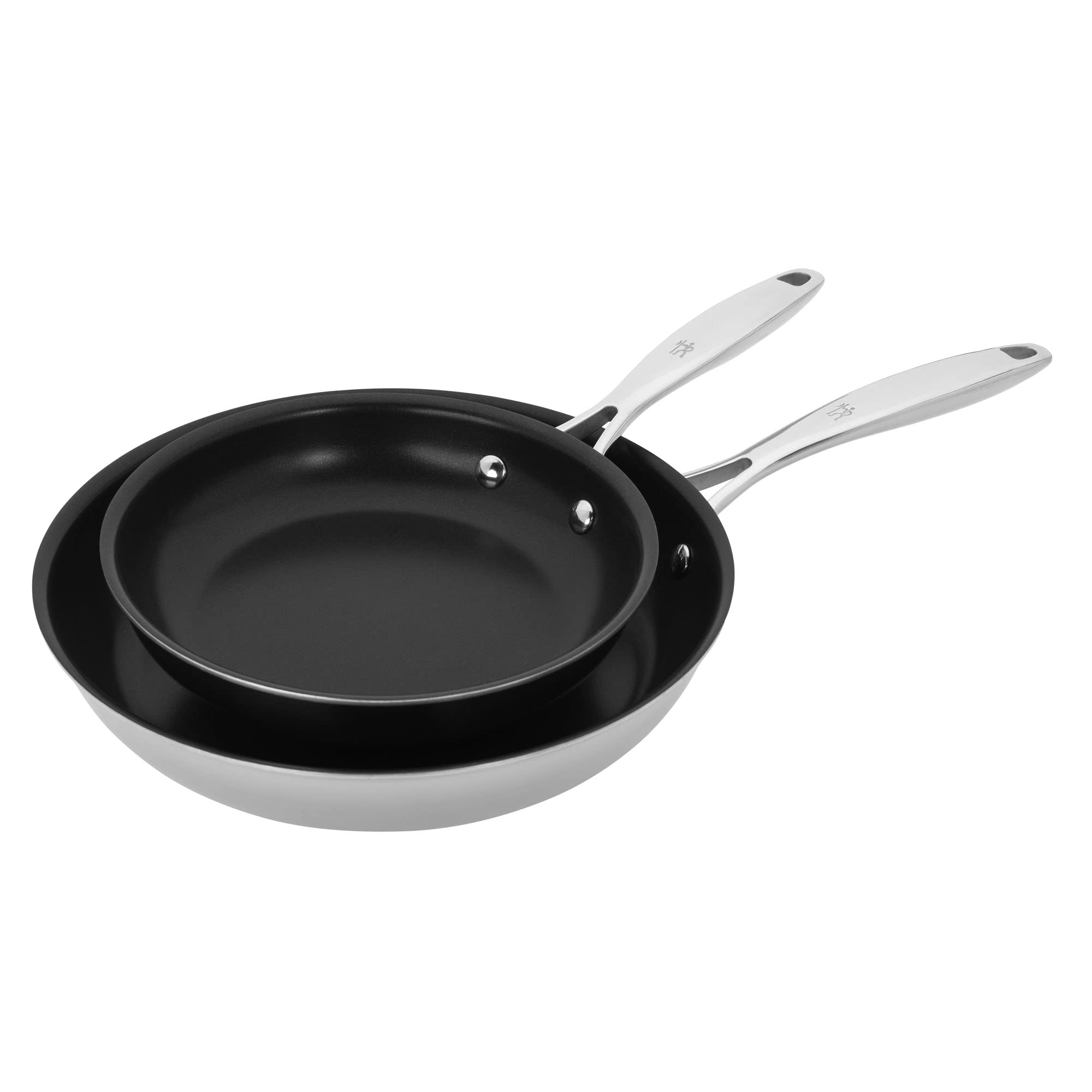 Henckels Clad Impulse 2-Pc Nonstick Pan Set, Nonstick Frying Pan Set, 3-Ply Clad Stainless Steel, Mirror Finish, Dishwasher Safe
