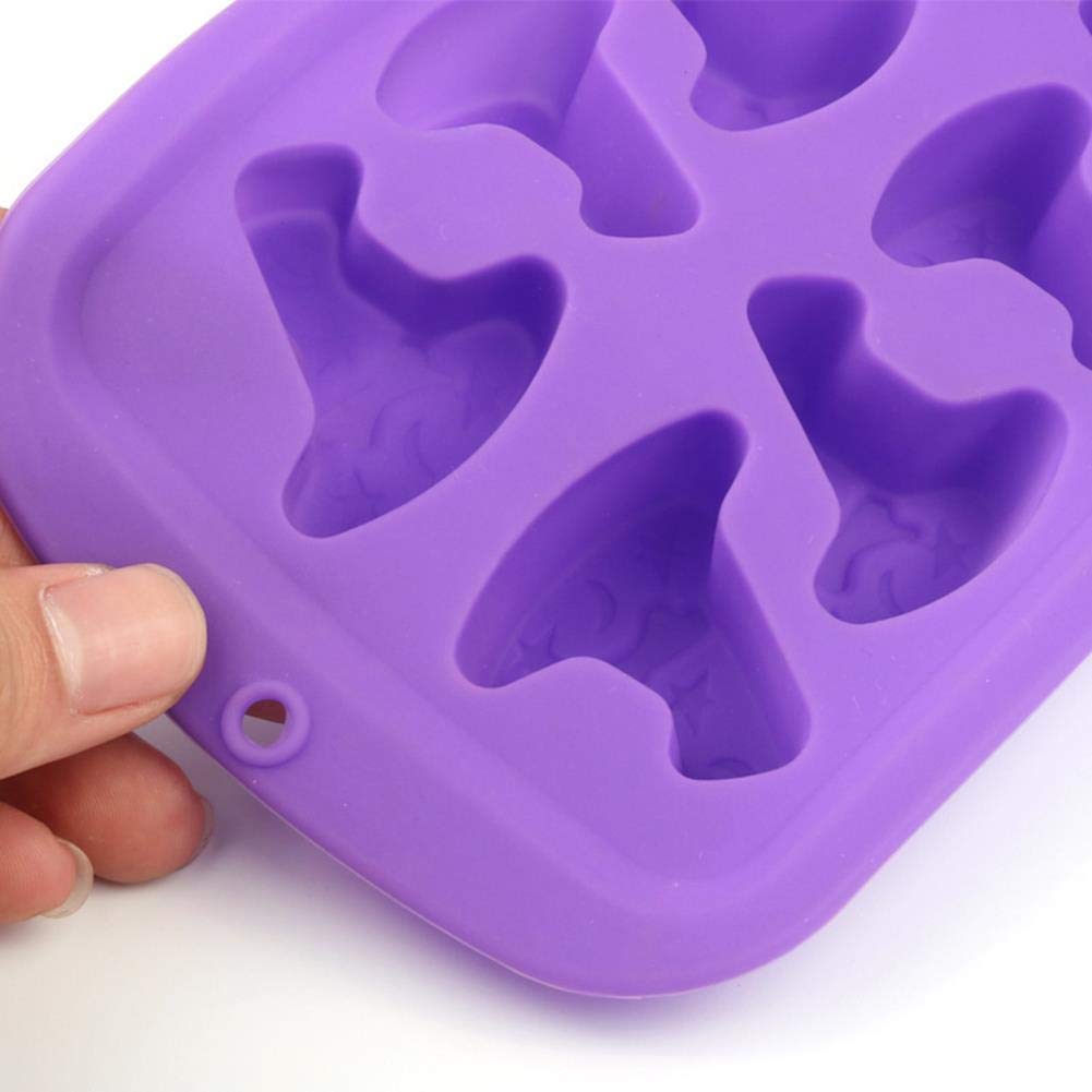 Wetco 8-Cavity Witch Hat Wizard Hat Halloween Silicone Baking Mold For Making Muffins, Puddings, Chocolates, Cakes