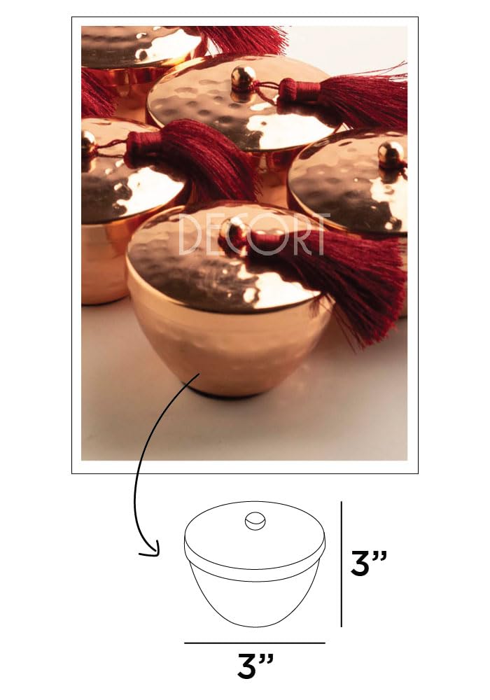 DECORT Gold Scented Durable Reusable Metal Candle for Home Jasmine Mogra| 211 Grams with 11 Hours Burn Creates Positive Soothing