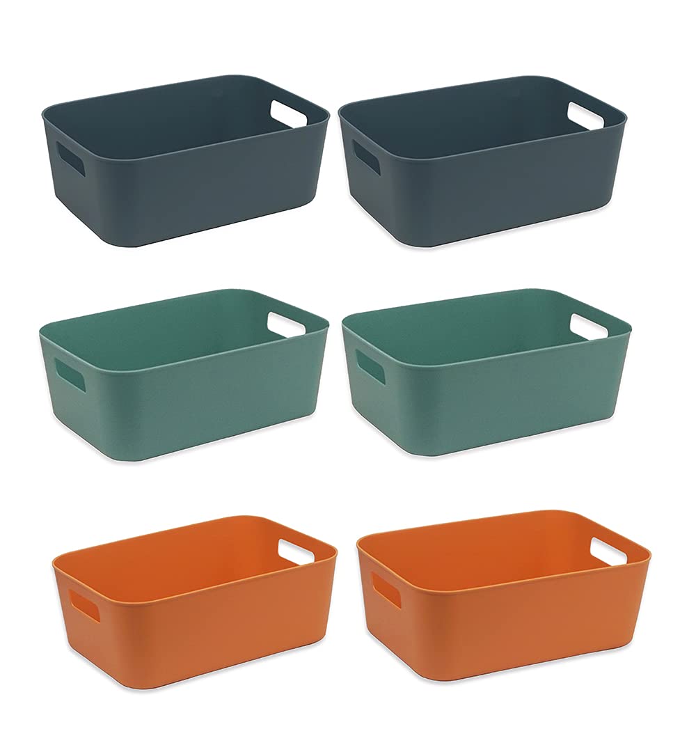 Feisco Set Of 6 Cabinet Organizer,Durable And Stylish Storage Basket Storage Bin For Organizing Your Cabinet Kitchen Bathroom De