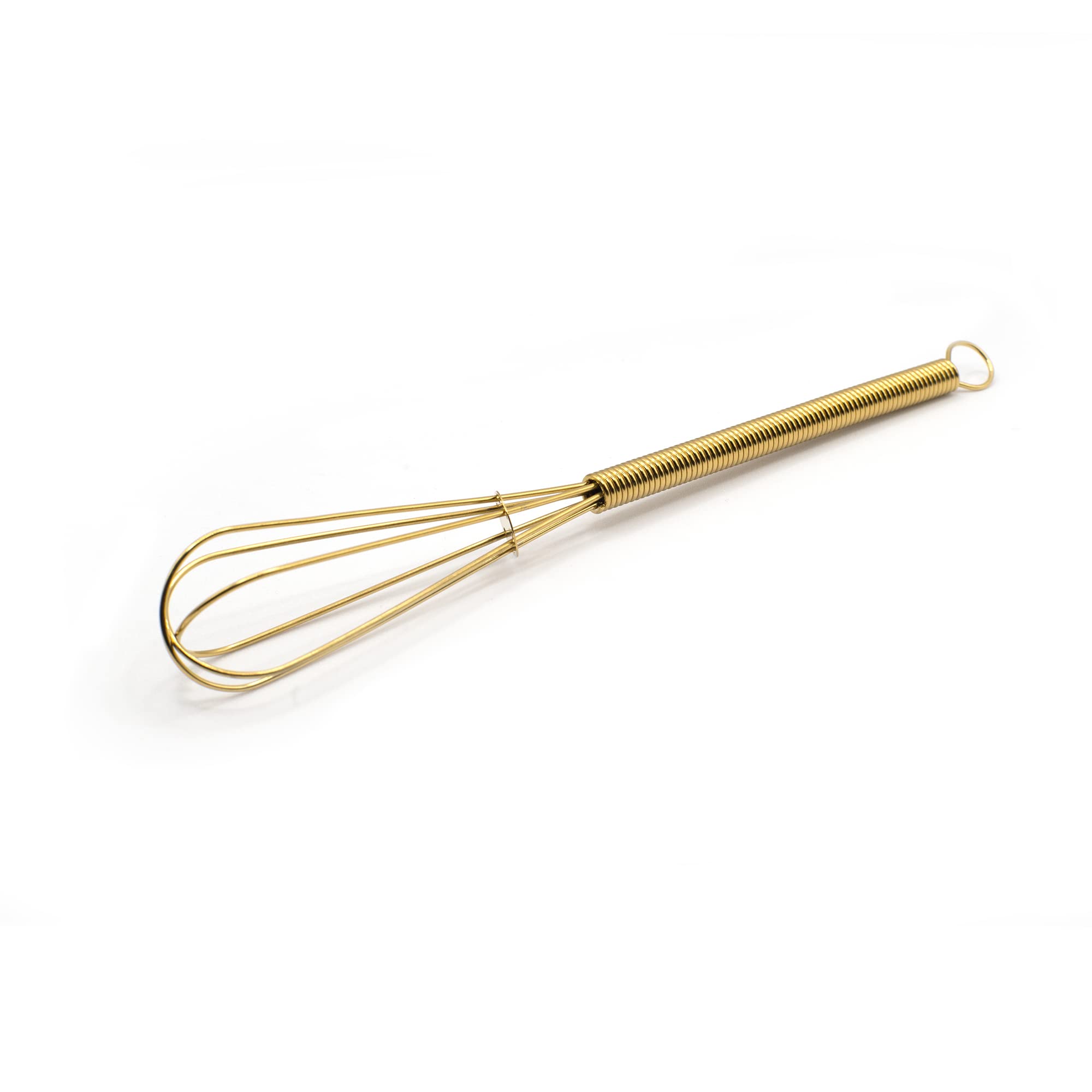 Mini Whisks 7 Inch 4Pcs Stainless Whisk, Hand Egg Mixer For Flour Cake Egg, Kitchen Cooking Baking Use Whisk (Gold)
