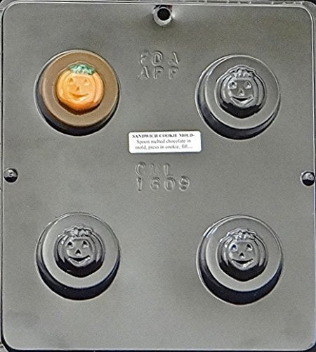 Candy Molds N More Pumpkin Jack-O-Lantern Halloween Cookie Sandwich