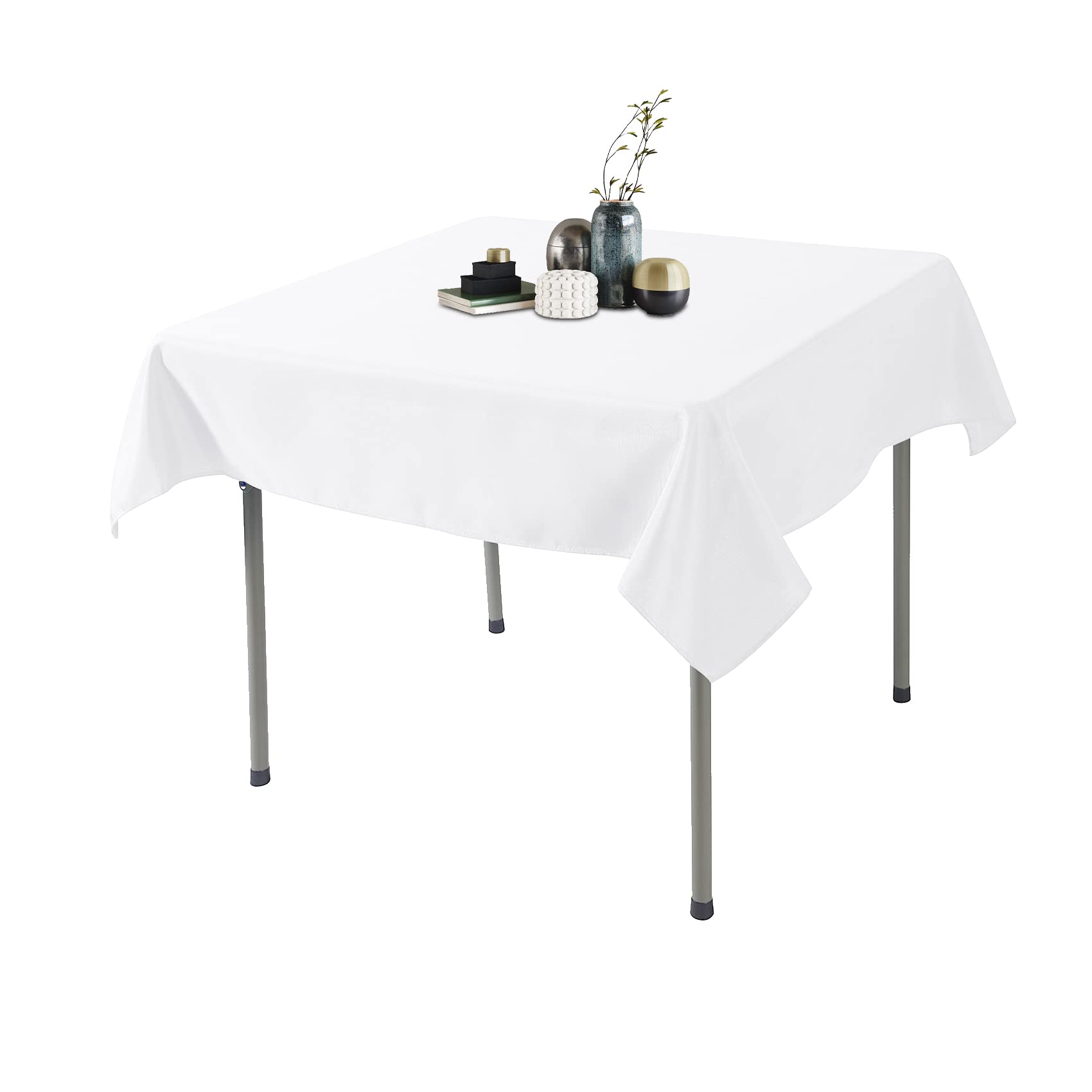 Ascoza 6Pack 60X102 Inch White Rectangular Tablecloth 6 Feet Table Cloth In Polyester Fabric For Wedding/Banquet/Restaurant/Part