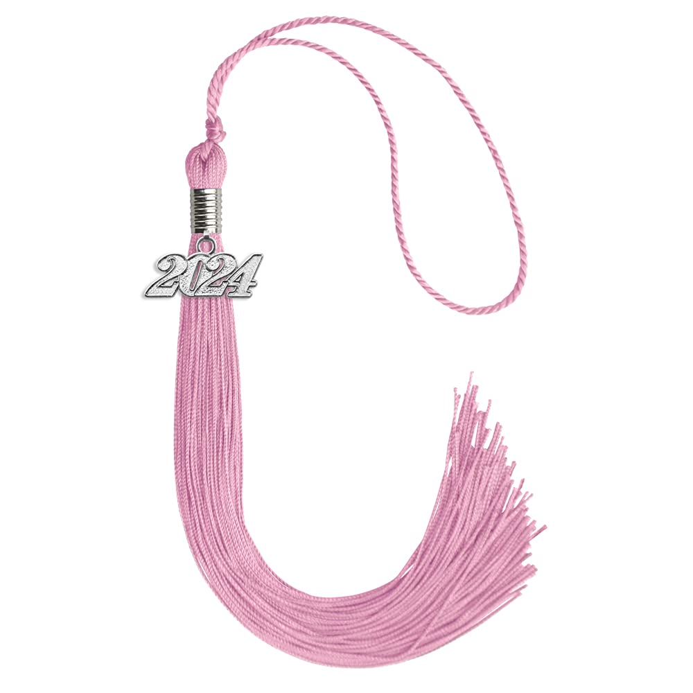 Endea Graduation Single Color Tassel with Silver Date Drop (Pink, 2024)