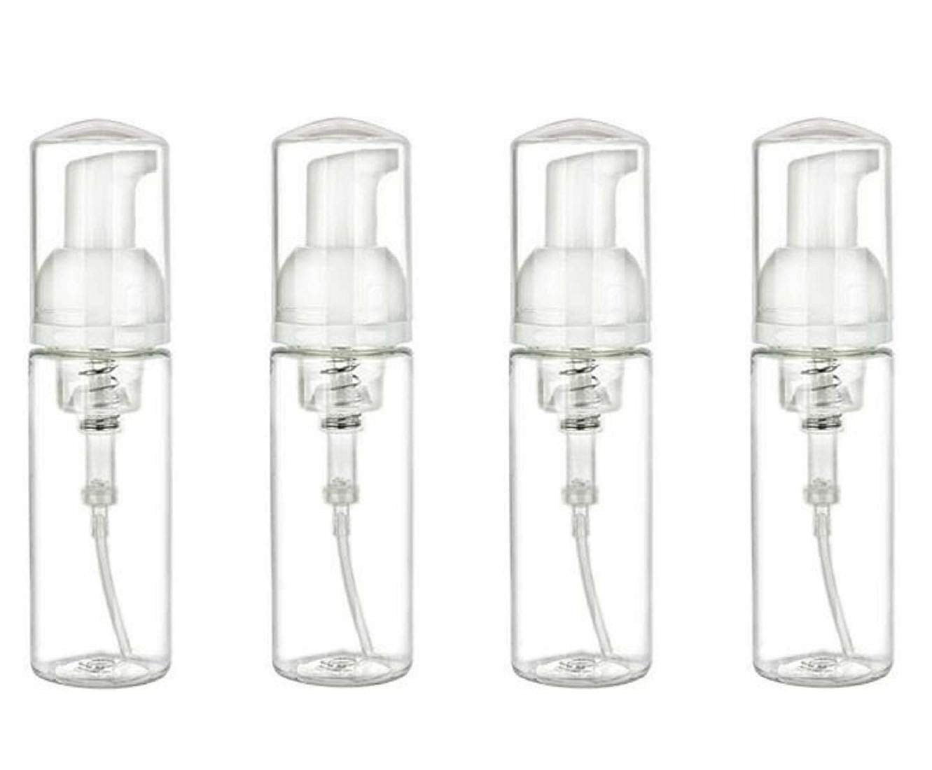4 Pcs 2 Oz 60 Ml Bpa Free Empty Refillable Transparent Plastic Pump Foamer Bottles Press Jar Pot Dispenser Containers