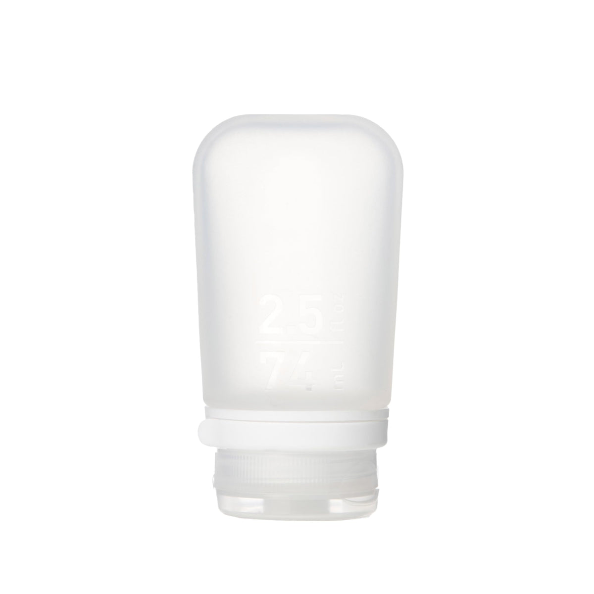Humangear Gotoob+ (Medium) | Refillable Silicone Travel Bottle | Locking Lid | Food-Safe Material | Clear, Medium (2.5 Fl.Oz.; 7