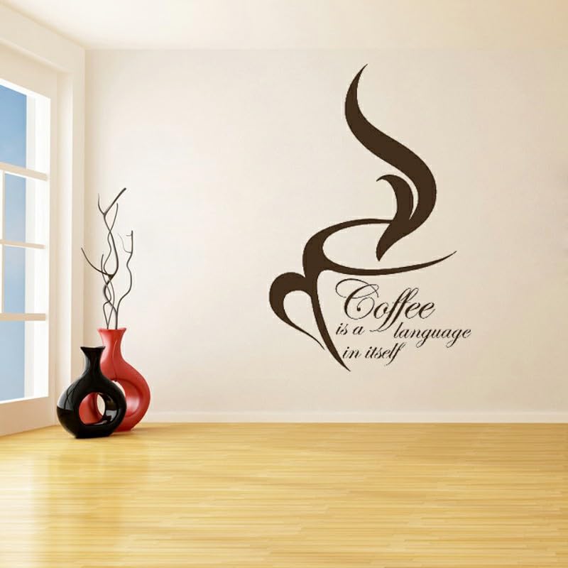 GADGETS WRAP Wall Decal Vinyl Sticker Coffee Is A Language Cup for Office Home Wall Decoration