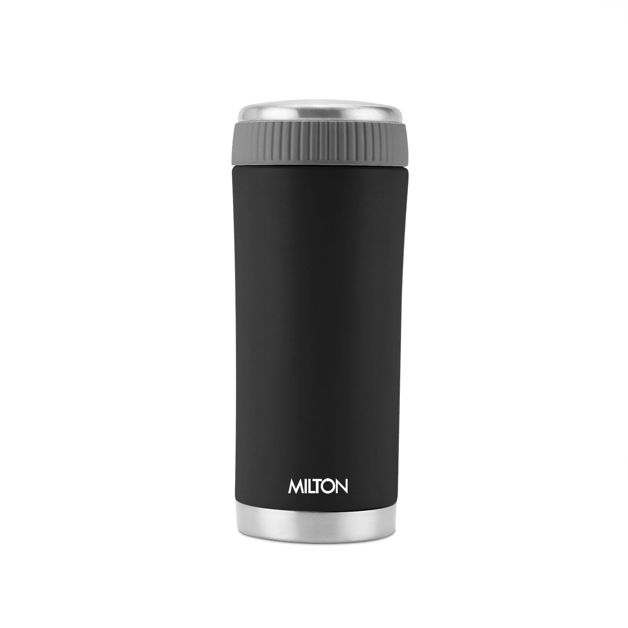 Milton Nexo 420 Thermosteel Hot And Cold Flask, 410 Ml, Shadow Black | Isi Certified | Vacuum Insulated | Rust Proof | Leak Proo