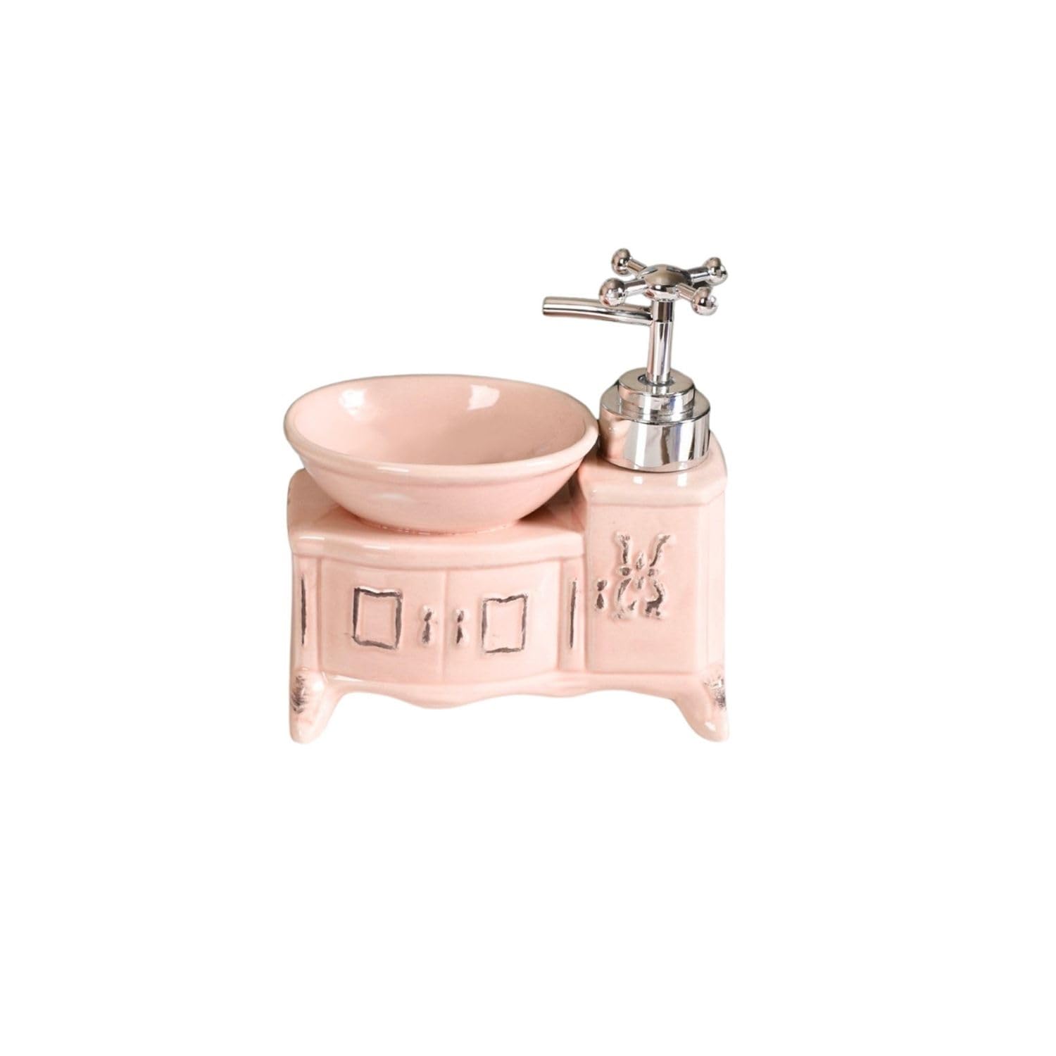 Nestasia Durable Floral Ceramic Liquid Dispenser for Kitchen | Handwash Bottle for Wash Basin | Shampoo Dispenser for Bathroom |