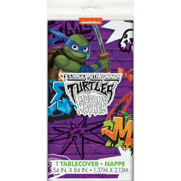Teenage Mutant Ninja Turtles Tmnt Birthday Party Supplies Decoration Bundle Includes 1 Table Cover, Happy Birthday Banner Decora
