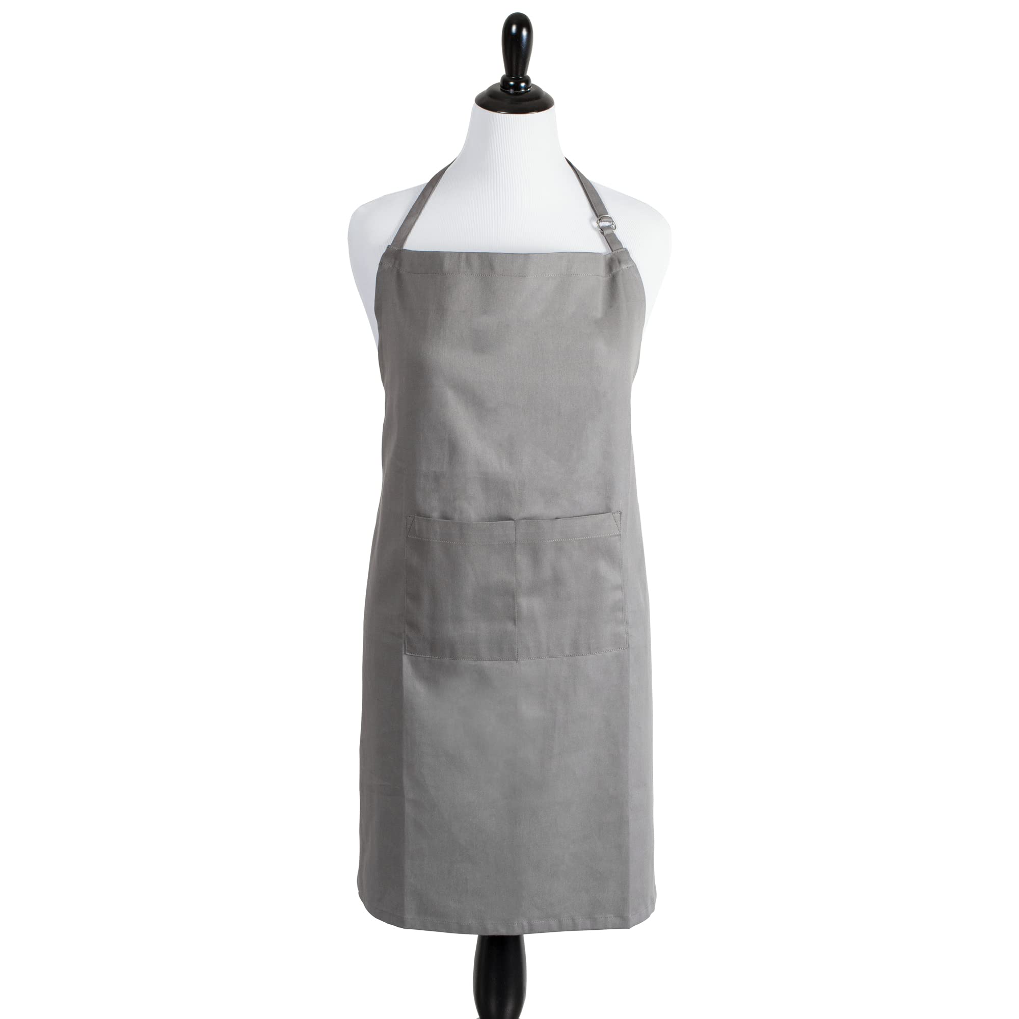 DII Everyday Basic Kitchen Collection, Plus Size Apron, Gray