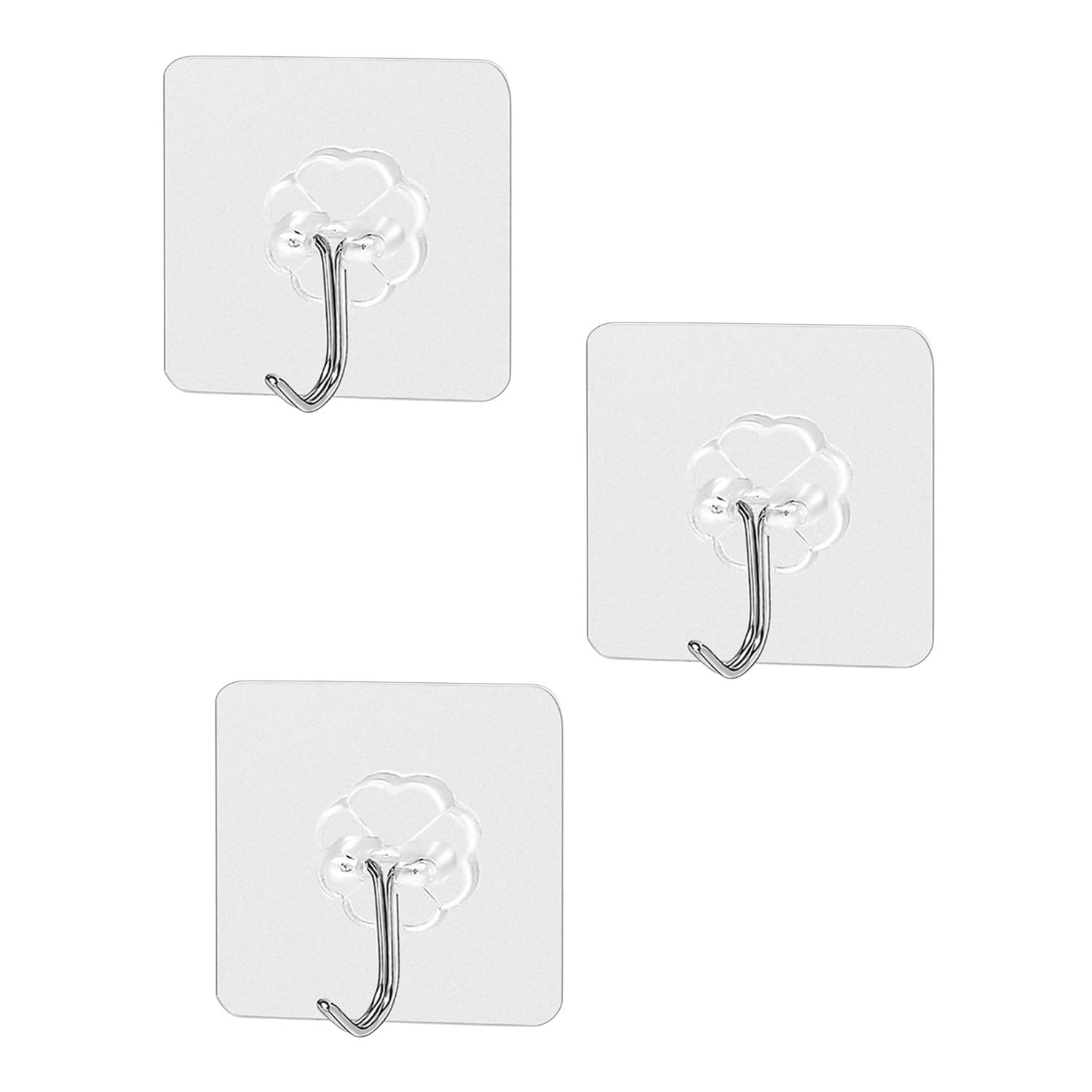 Oblivion Hooks For Hanging 3 Pcs  Transparent Self Adhesive HeavyDuty Waterproof Wall Hooks  180 Rotating Sticky Plastic & St