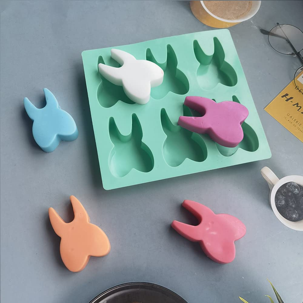 Dd-Life 3 Pcs Tooth Silicone Mold Teeth Shape Novelty Ice Cube Tray Chocolate Mold Candy Mold Mini Soap Mold Cake Baking Pan(1Bl