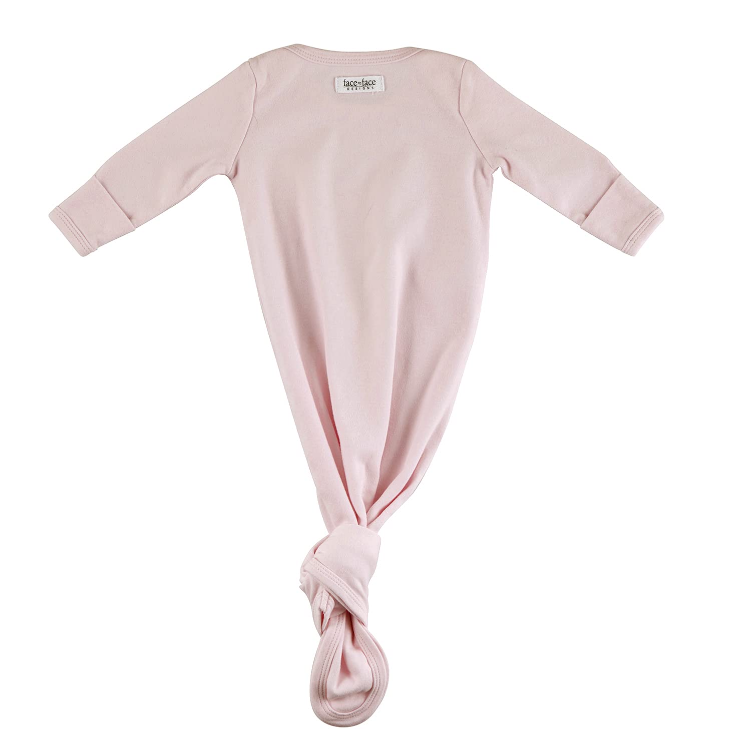Stephan Baby Face to Face Collection Newborn Knotted Gown  Pink Bunnies  Oh Hey Baby  Fits 0-6 Months