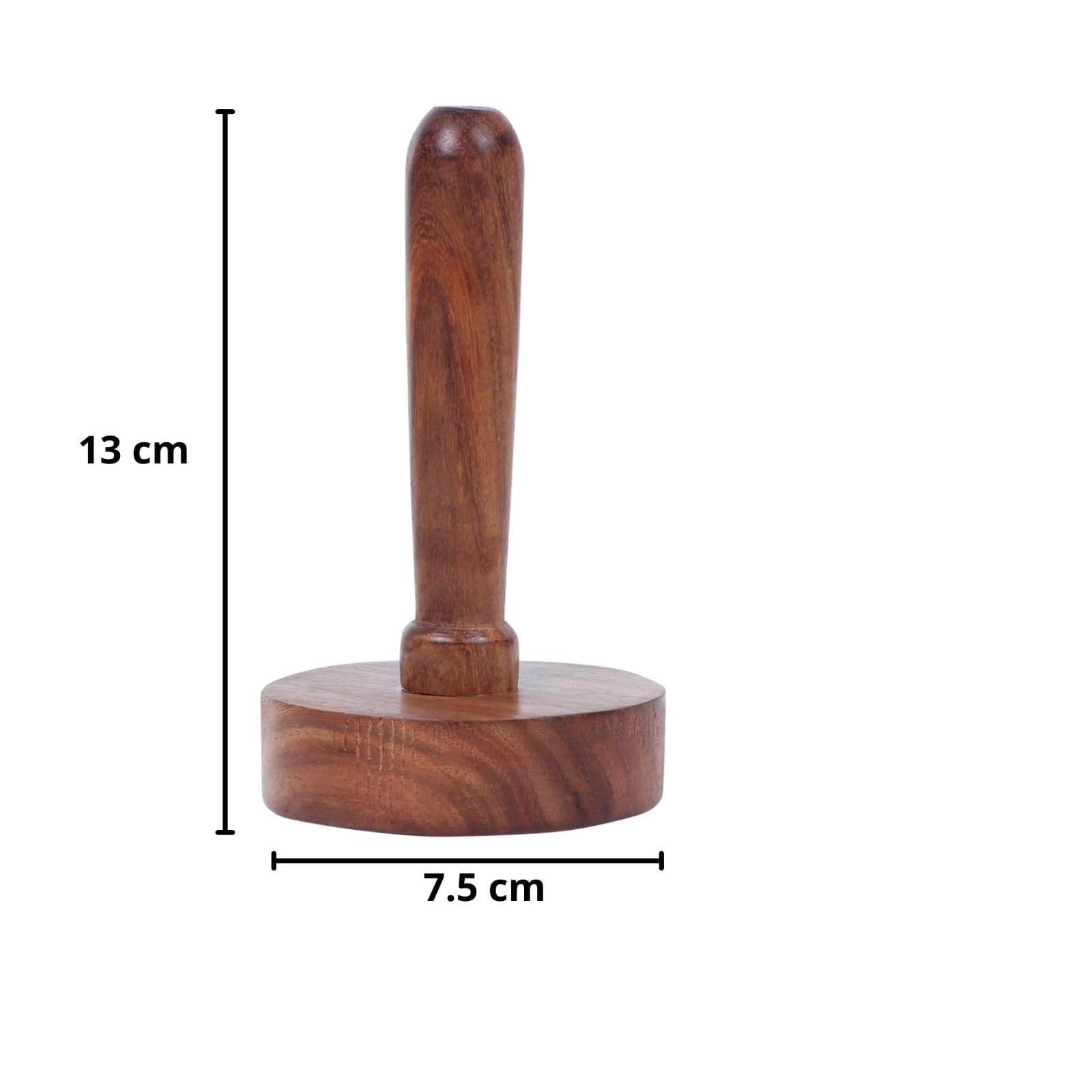 Wholelifeobjects Wooden Potato Masher Daily Use Wooden Pav Bhaji/Vegetable/Potato Masher Wooden Roti Chapati Presser,Roti Bhakri