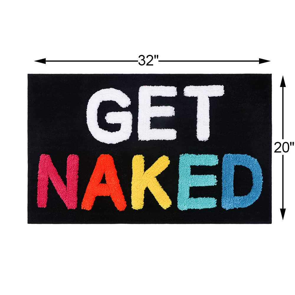 Boveu Get Naked Bath Mat Bathroom Rugs Non Slip Absorbent Bath Rugs Funny Bathroom D  Cor, Multicolor Bath Mat For Tub And Showe