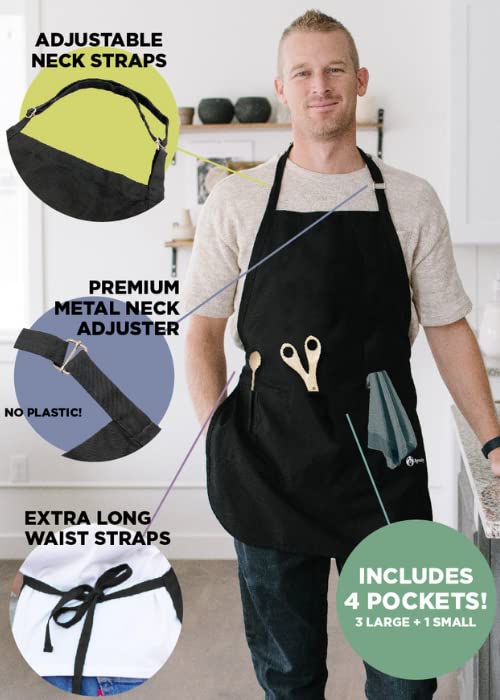 Apronmen Kiss The Cook Funny Apron For Men - Adjustable Straps - One Size Fits All Grilling Apron With Pockets - Professionally