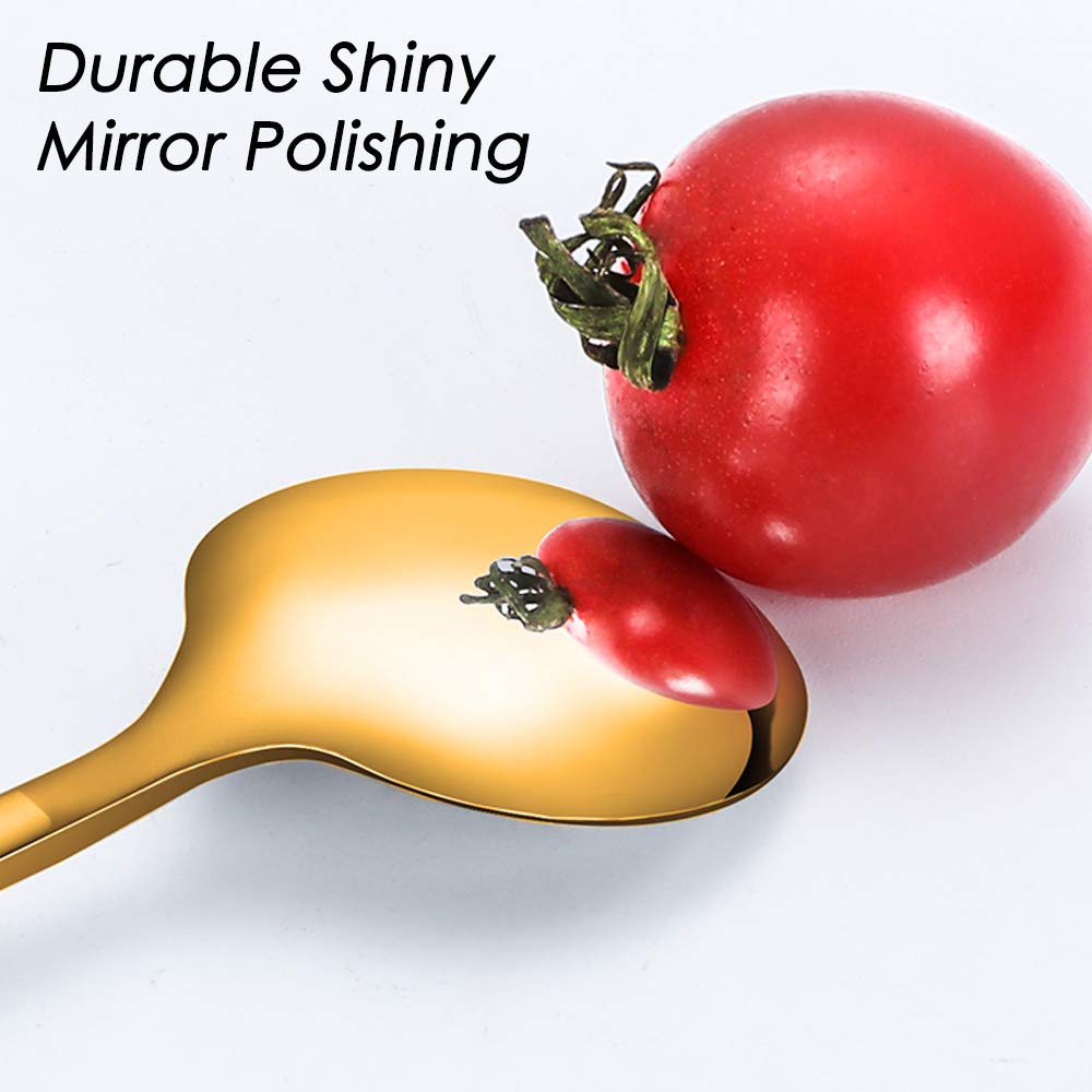 Pack Of 8, Gold & Silver Plated Stainless Steel Espresso Spoons, Findtop Mini Teaspoons Set For Coffee Sugar Dessert Cake Ice Cr