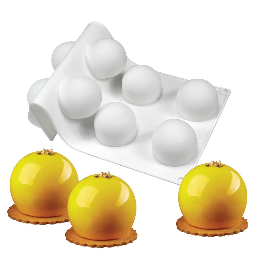 Mostsom 3D Silicone Molds Ball Shape Sphere,Baking Mold For Mousse Cake, Fondant Mold Silicone Mold For Baking Cakes, French Des