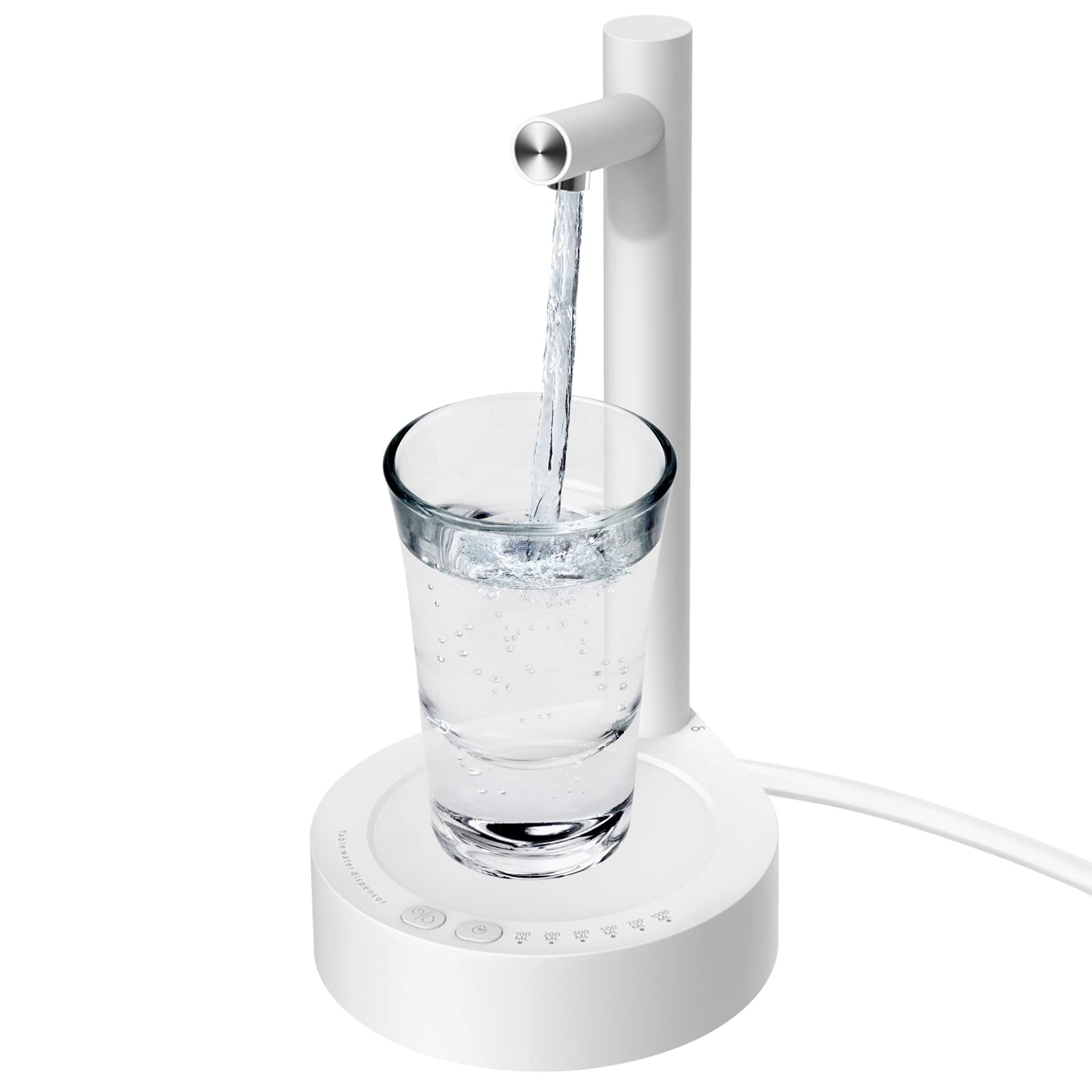 Desktop Water Bottle Dispenser, Keweis Portable Electric Water Bottle Pump Countertop for 5 Gallon & Universal Bottles, USB Char