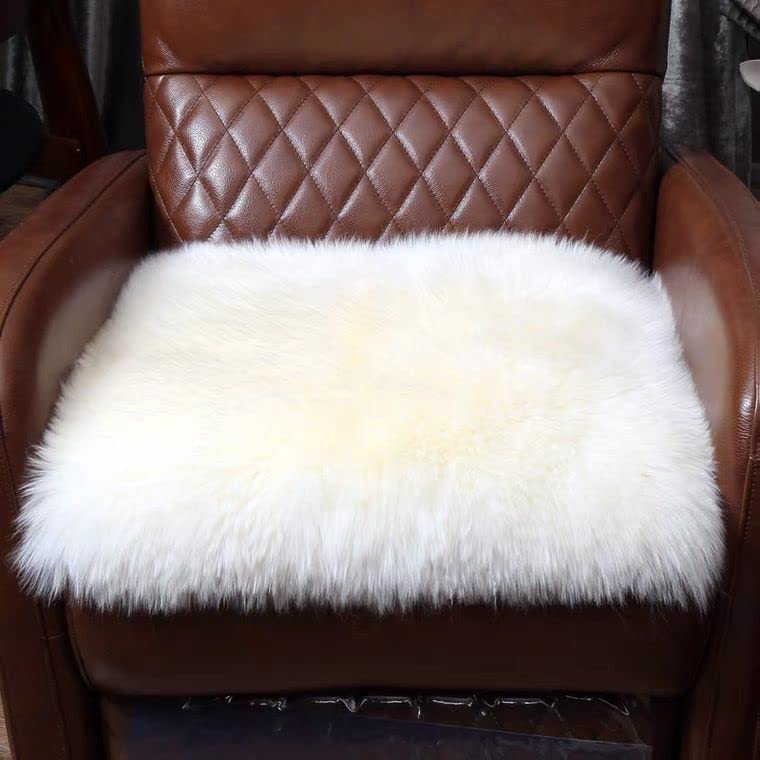 OKAYDA Sheepskin Seat Cushion - Luxury Lambskin Chair Pad, Soft Wool, Non-Slip Backing, 1 Count, White