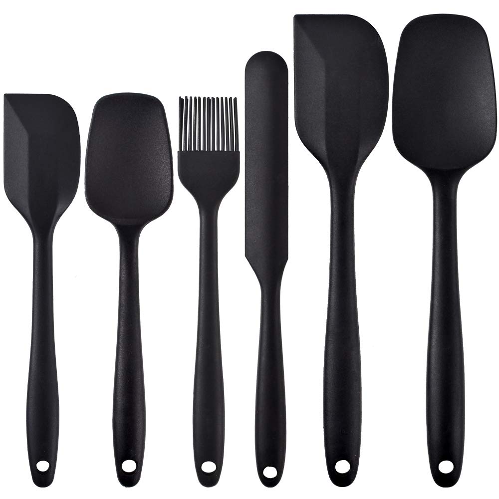 Newk Silicone Cooking Spatula Set, 6-Piece Set With One Piece Design, Nonstick Rubber Spatula Kitchen With Stainless Steel Core