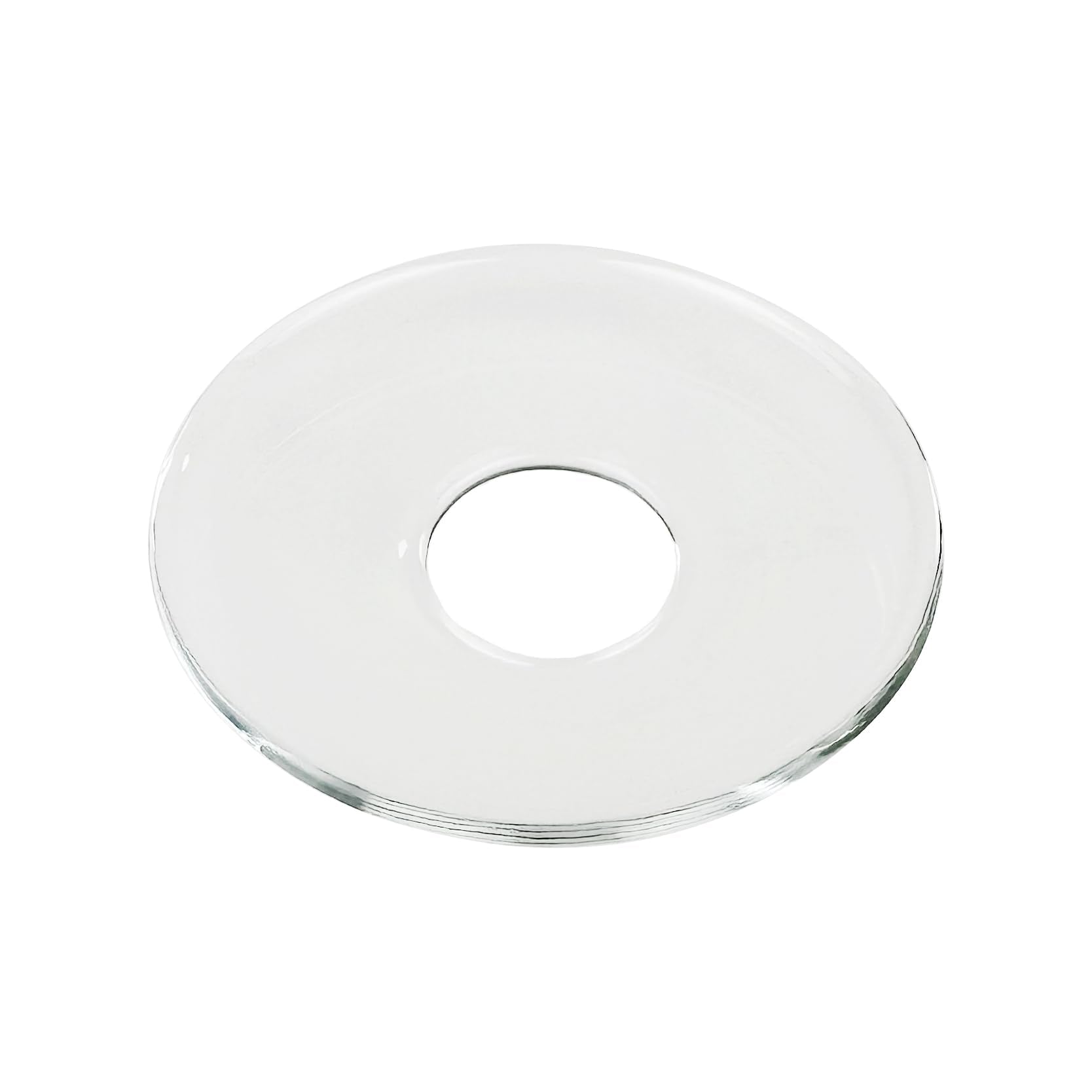 VGEUNA 12 Pieces Bent Glass Candle Bobeches, Candle Rings, Bobeches for Candlestick Holders (Round)
