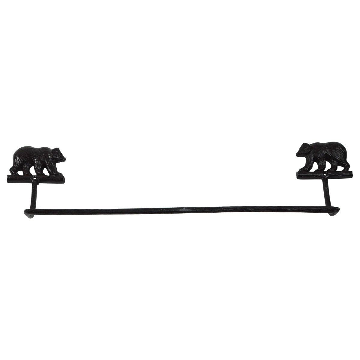 Tg,Llc Treasure Gurus Black Cast Iron Grizzly Bear Bath Towel Bar Holder Rack Rustic Cabin/Lodge Decor