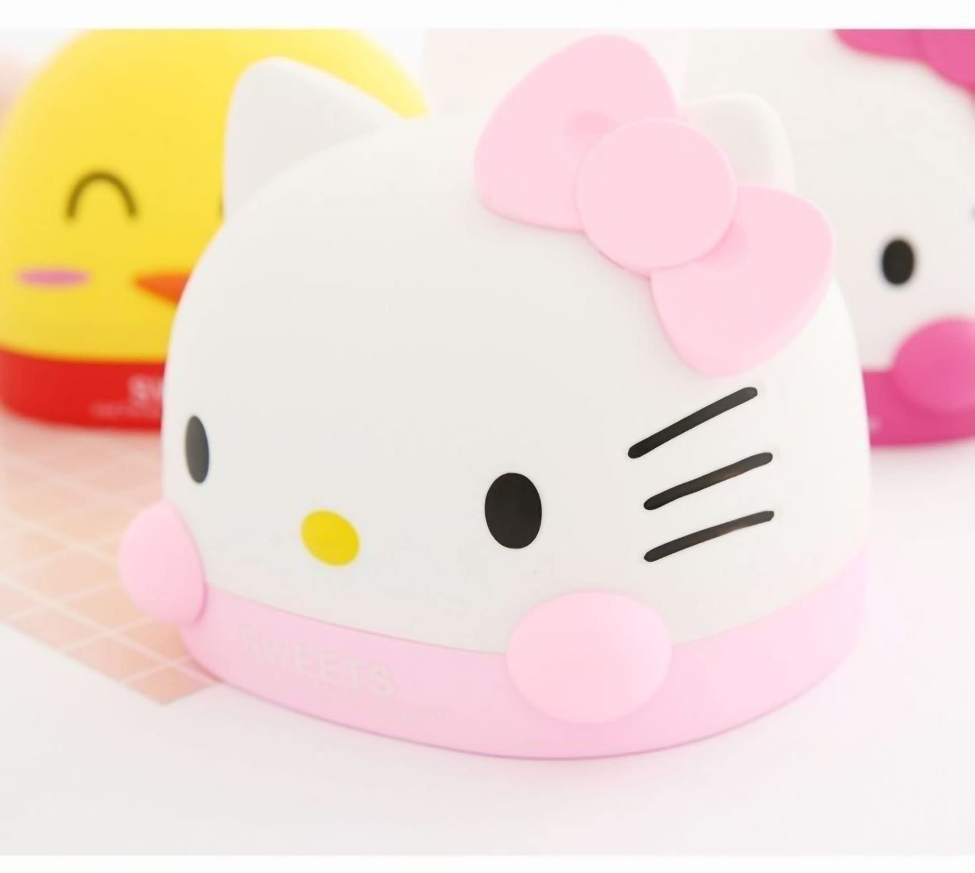 N/C Kawaii Pink Hello Kitty Tissue Box for Living Room Bedroom Bathroom car Office Tissue Dispenser Box  Table Decoration  6.8 x 6.7 x 6.6 ''