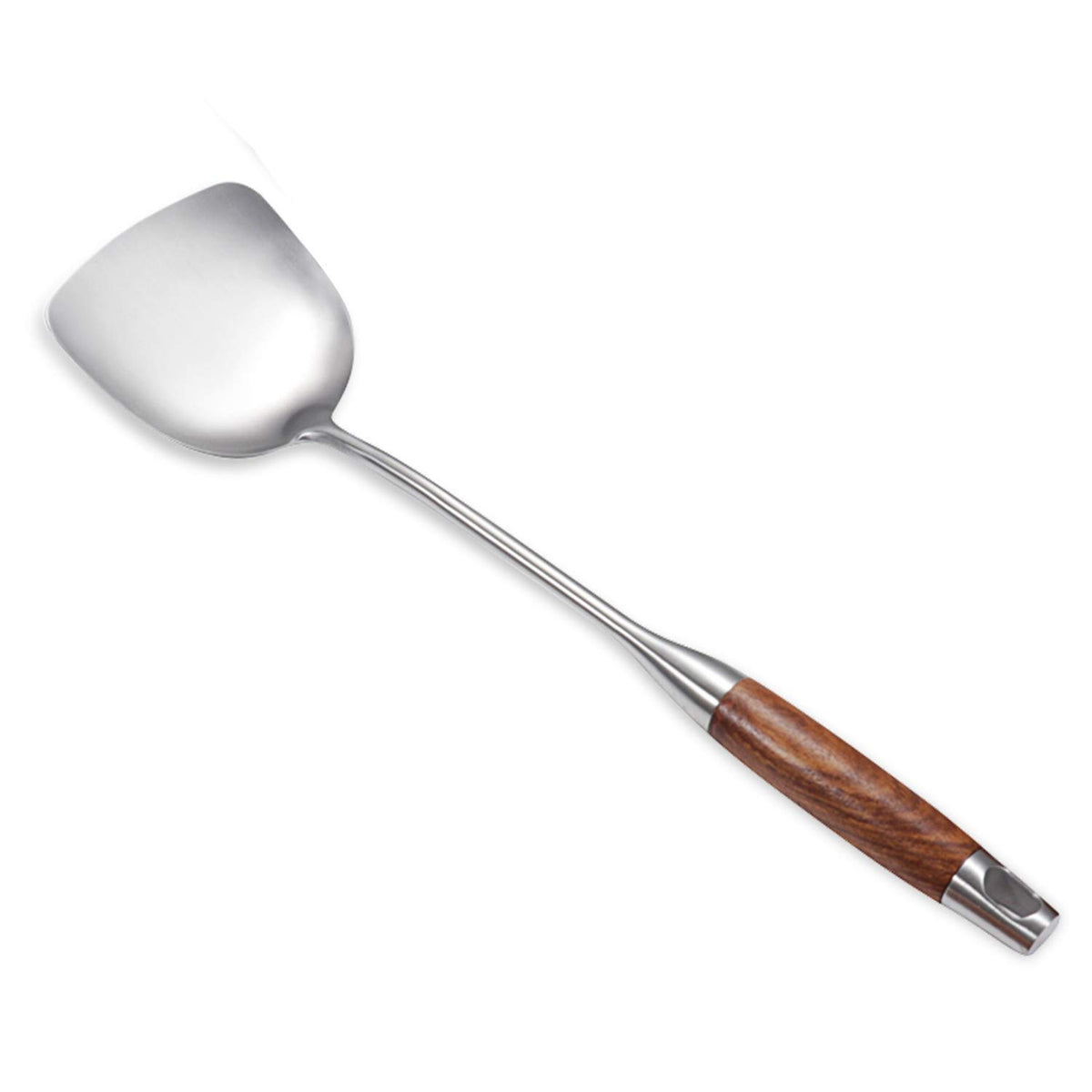 Aoosy Wok Spatula, 18/10 Stainless Steel Professional Wok Spatula Turner With Heat Resistant Wooden Handle, Kitchen Utensil Cook