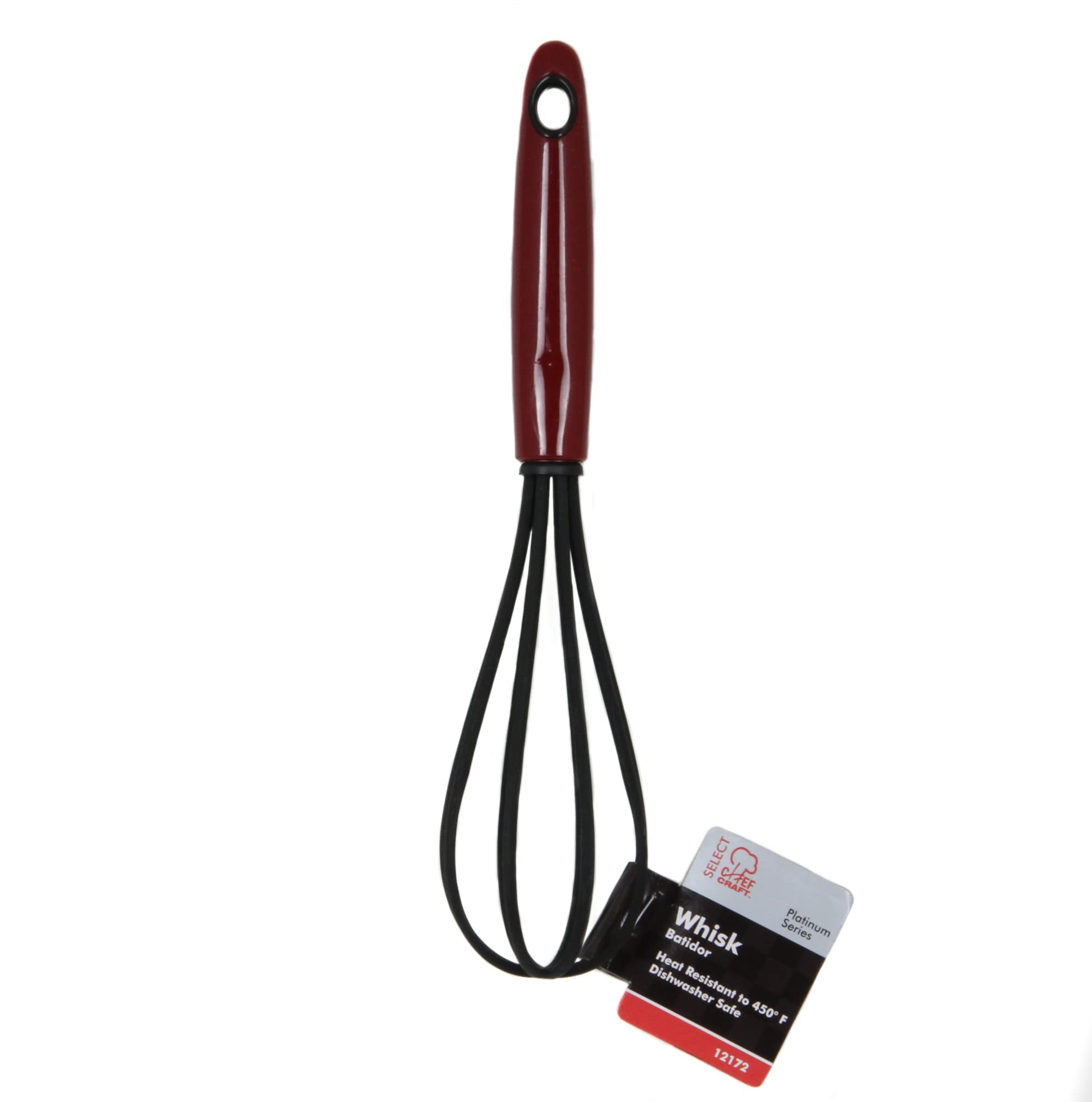 Chef Craft Select Nylon Sturdy Whisk, 10.5 Inch, Red