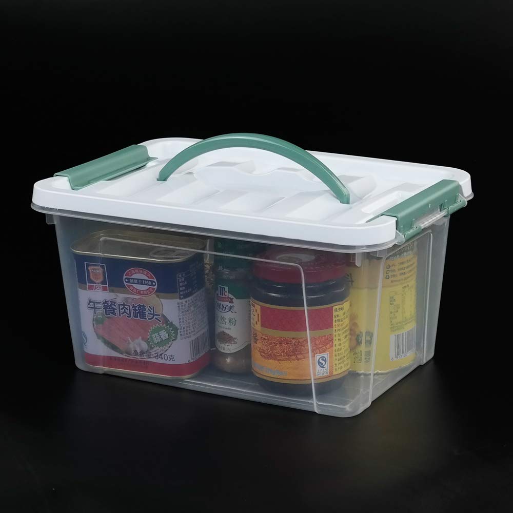 Pekky 6 Quart Storage Container Box With Handle And Latching Fresh Design, Small Toy Organizer Bin, 2-Packs