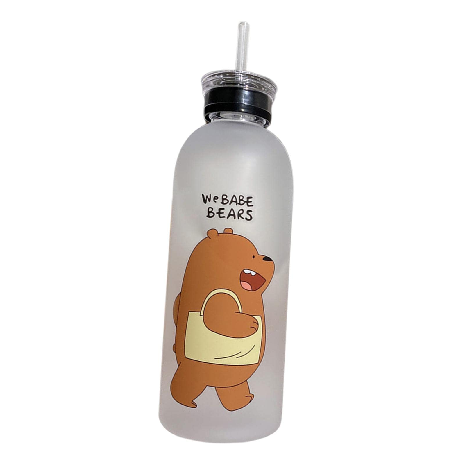 Enakshi (Label) Creations Cute Bear Straw Portable Sports Water Bottle Girls Gift Beverage Drinking Frosted 3|Home & Garden|Kitc