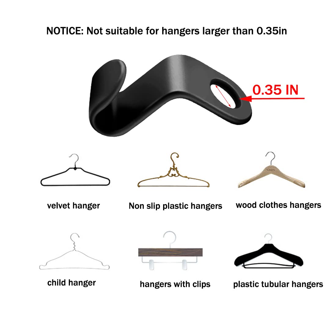50 Pcs Clothes Hanger Connector Hooks,Plastic Cascading Hanger Hooks Extender Clips Connection Hooks,Space Saving Wardrobe Cloth