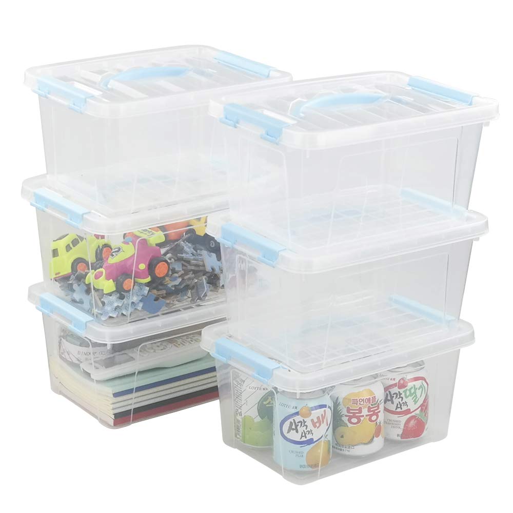 Joyeen 6 Quart Plastic Storage Boxes, 6 Pack Clear Storage Bins With Lids