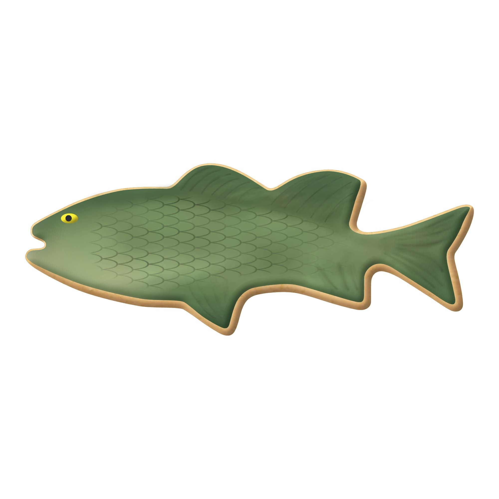 Foose Store Bass Fish Cookie Cutter 5.5 Inch -Tin Plated Steel Cookie Cutters - Bass Fish Cookie Mold