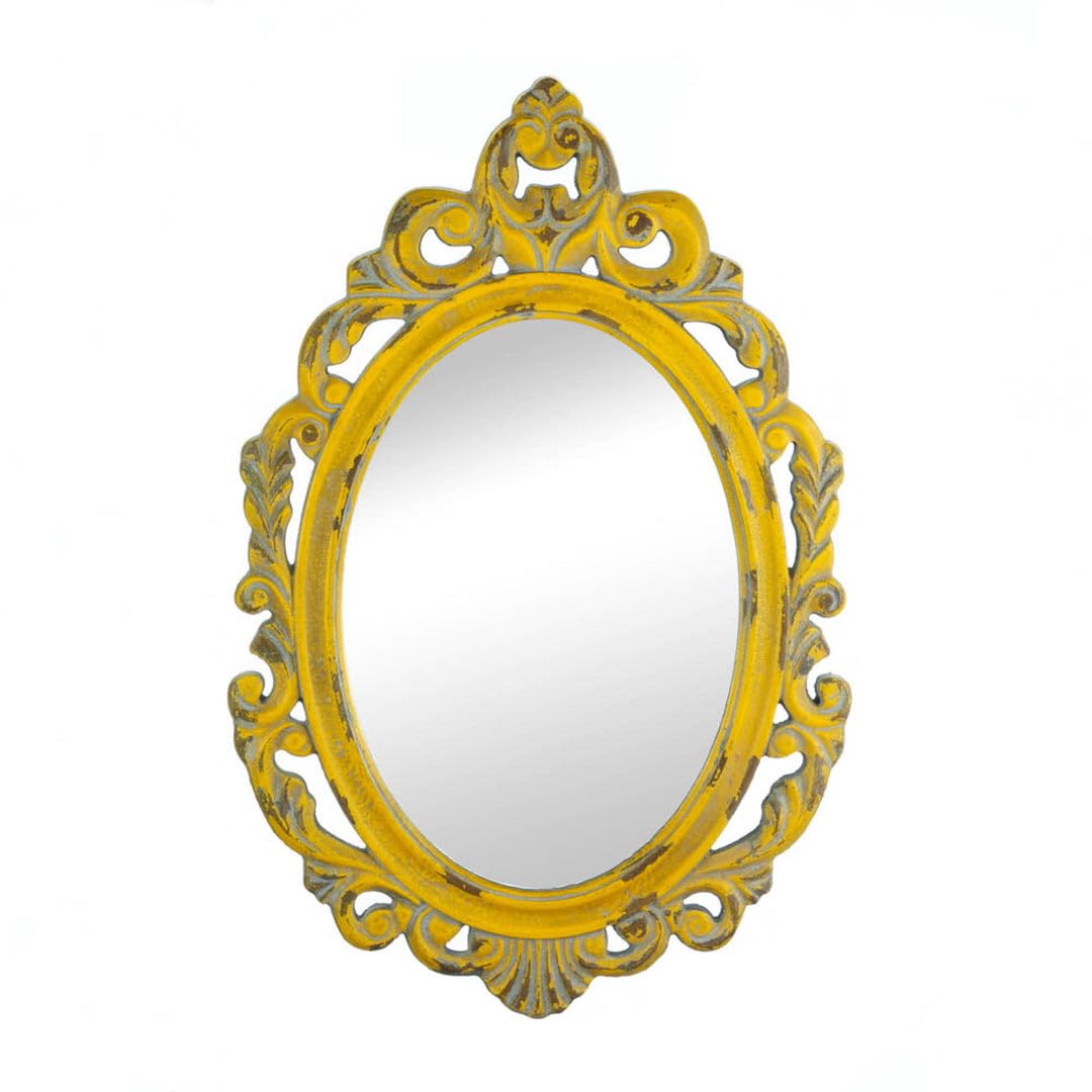 Accent Plus Vintage Hannah Yellow Mirror 13.5x0.5x23.5