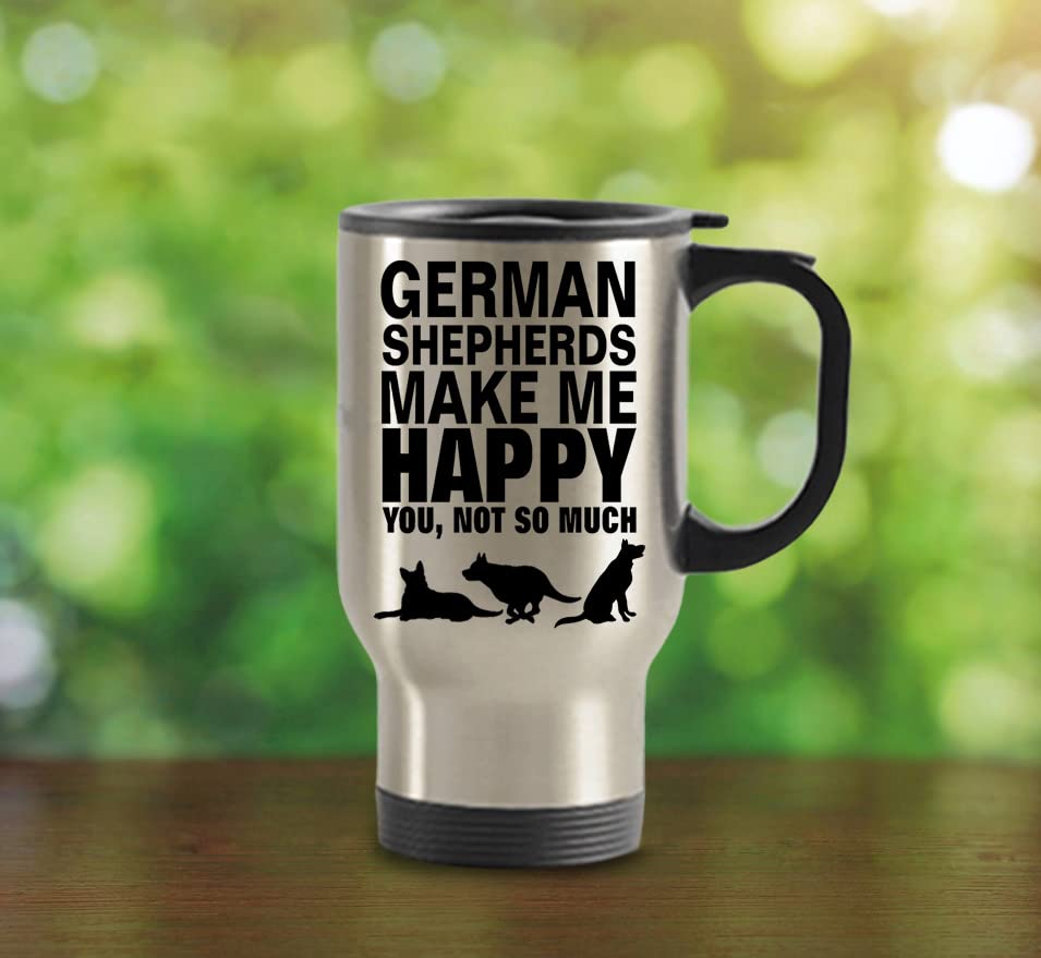 Dogsmakemehappy - German Shepherd Tumbler - Stainless Steel Novelty Tumbler For Birthday And Anniversary Parties - Gift Idea For