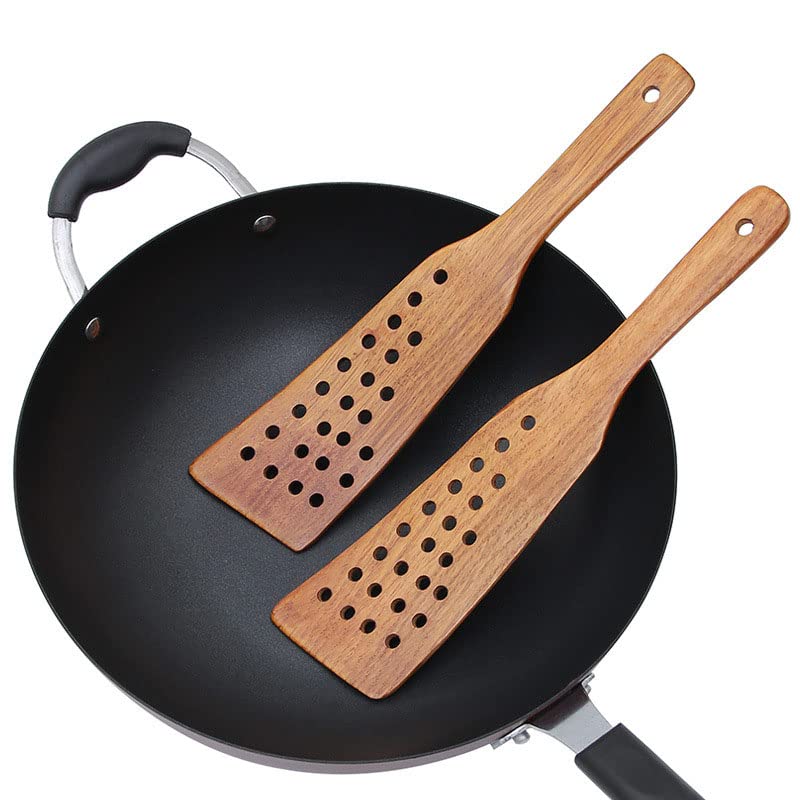 Acxico 1Pcs Wooden Spatula Wooden Shovel For Non-Stick Pan Rice Spoon Kitchen Cooking Tool
