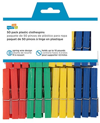 Honey-Can-Do Dry-01410 Plastic Clothespins, 50-Pack
