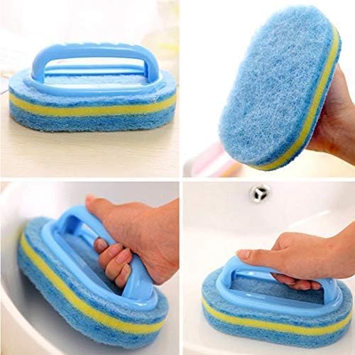 Koksi 2-Piece Cleaning Brush For Bathroom Kitchen Bathtub Toilet Cleaner All Purpose Shower Sponge Scrubbing Brush With Ergonomi